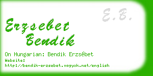 erzsebet bendik business card